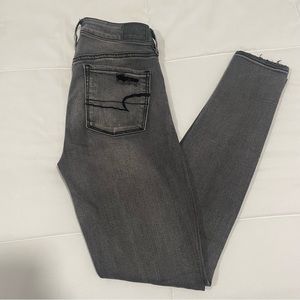 american eagle hi-rise grey jegging